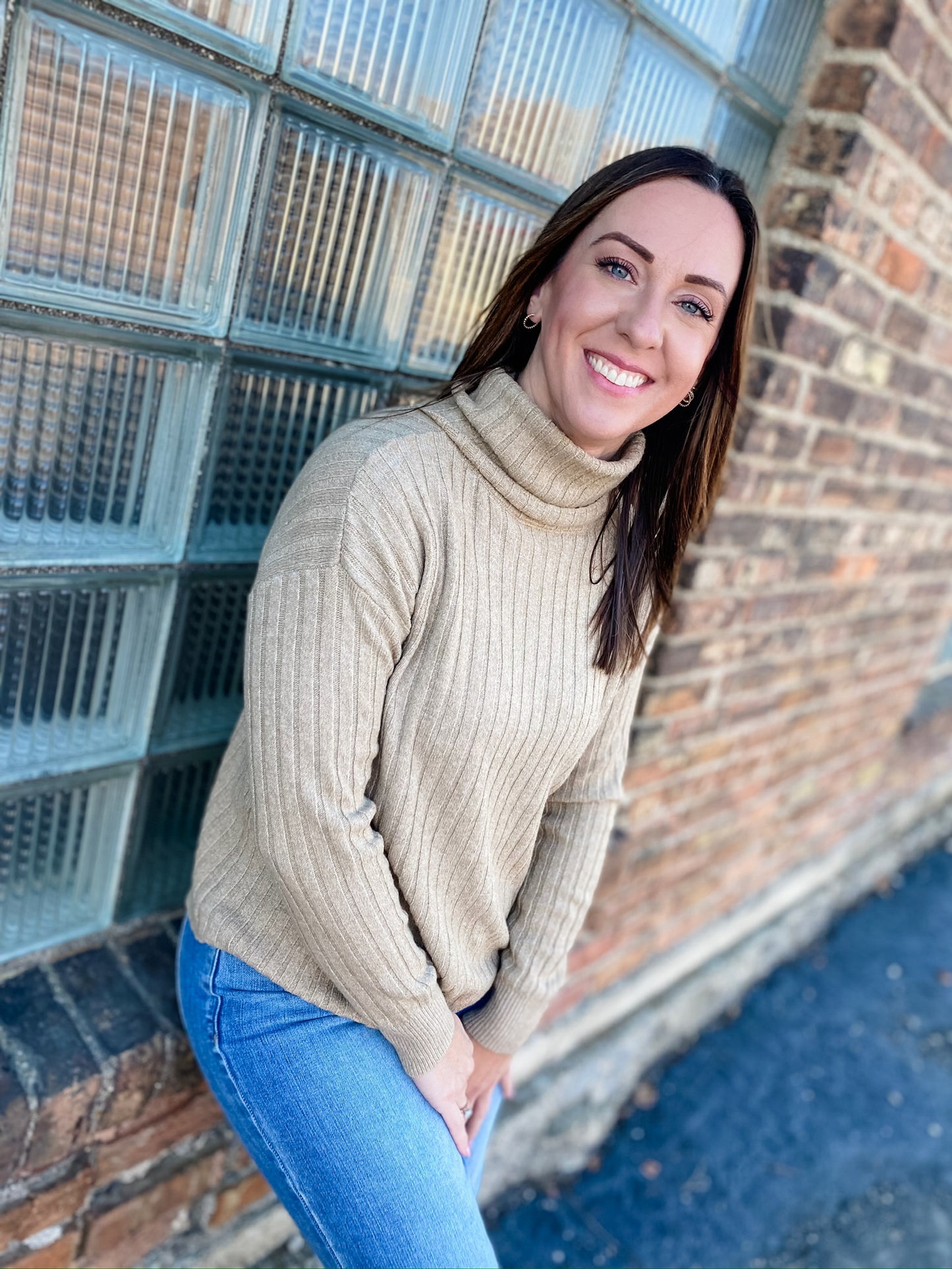 Uniquely Ours Ribbed Taupe Turtleneck