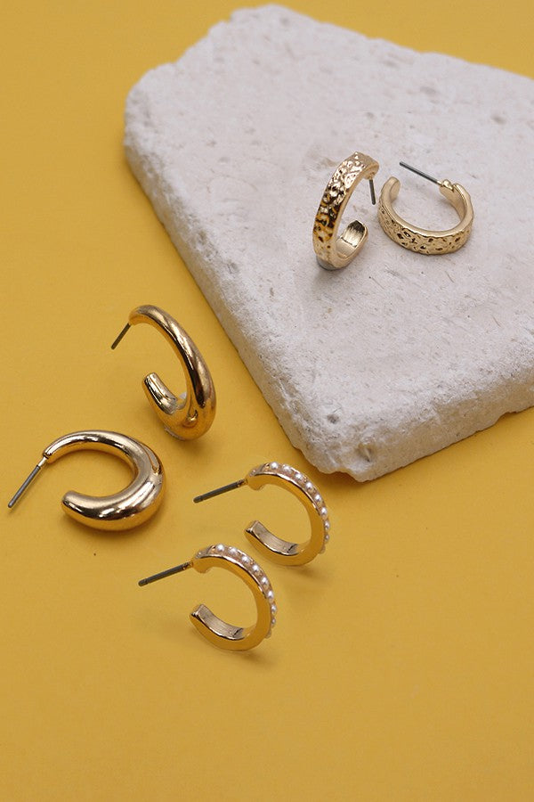 Pearl Mini Hoop Trio