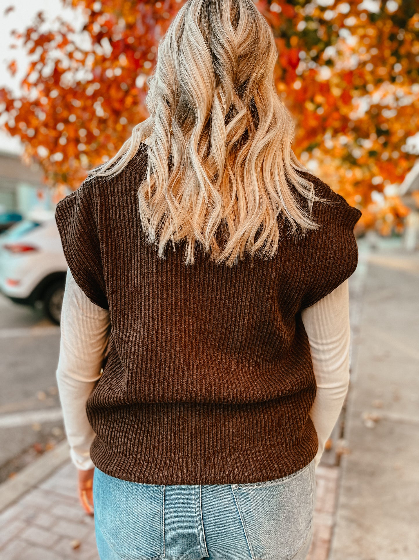 Hear Your Voice Brown Sweater Vest