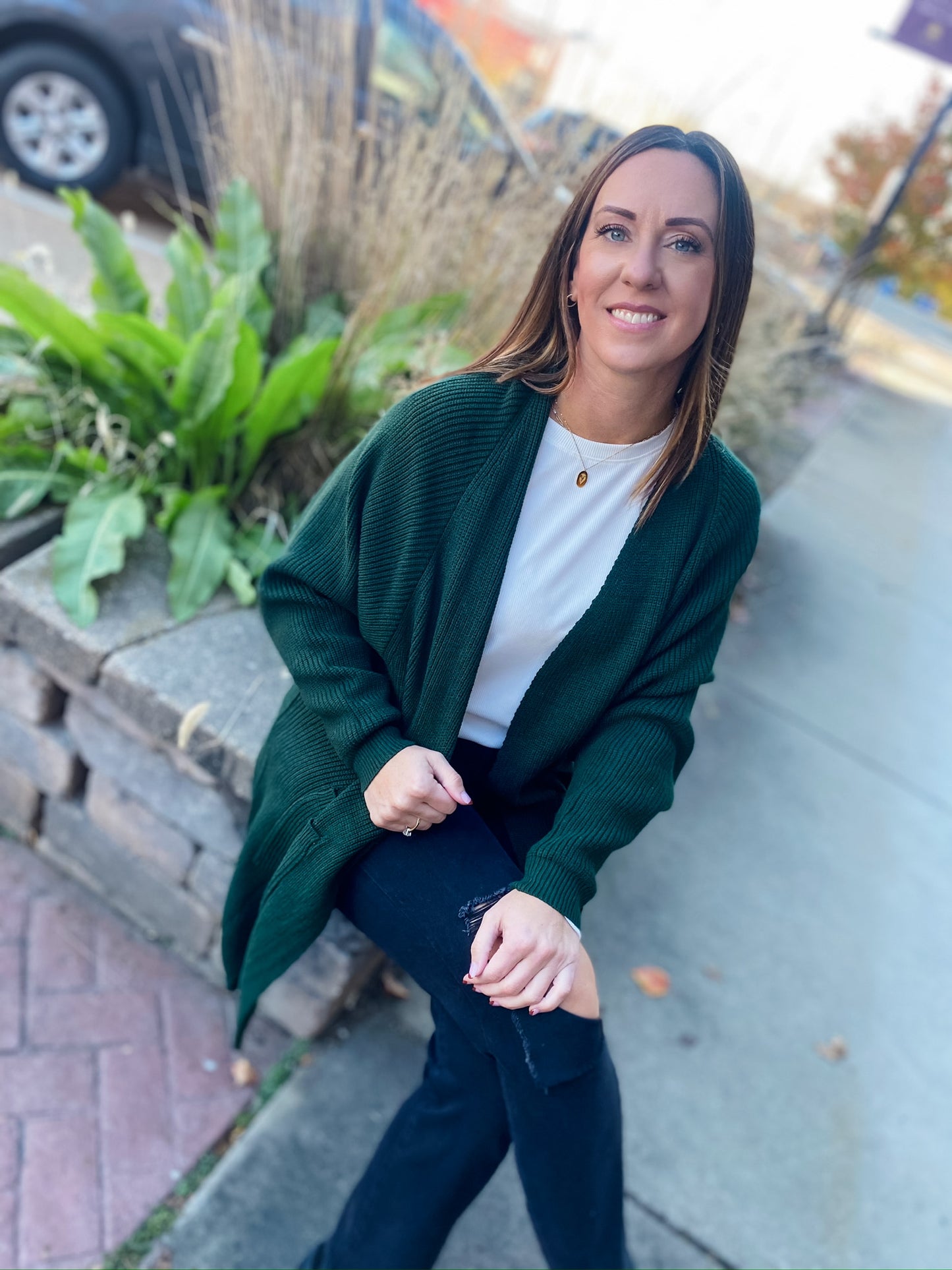 Always Jolly Hunter Green Cardigan