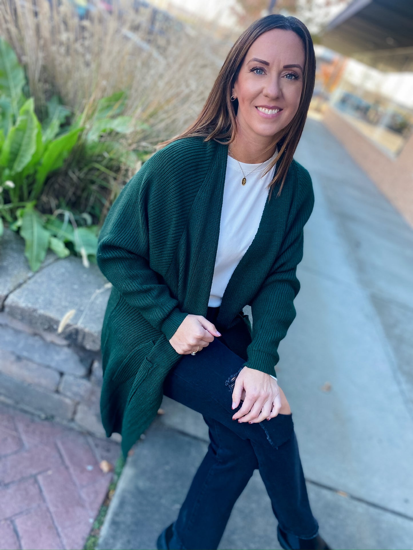 Always Jolly Hunter Green Cardigan