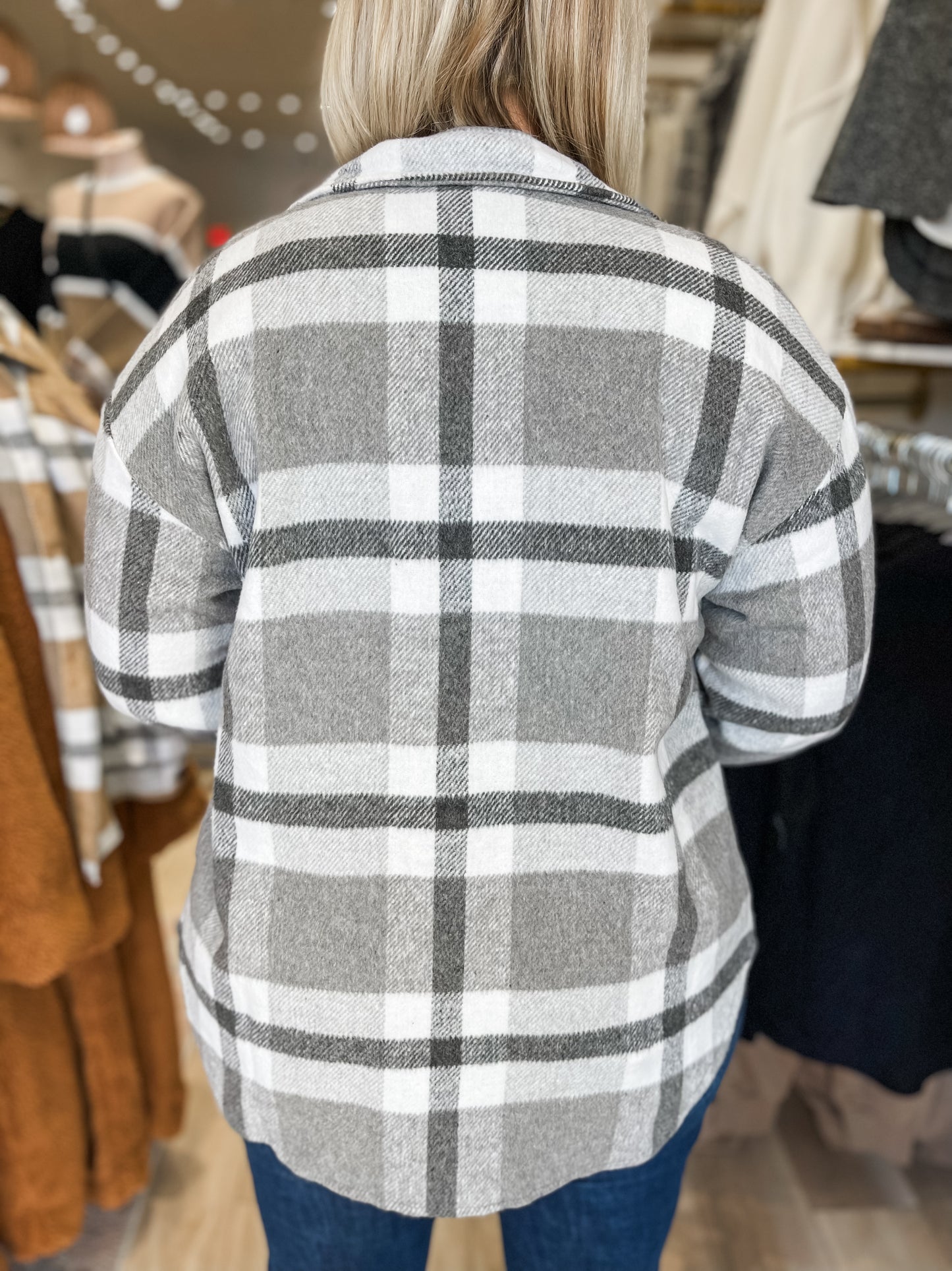 The Aspen Black Plaid Shacket