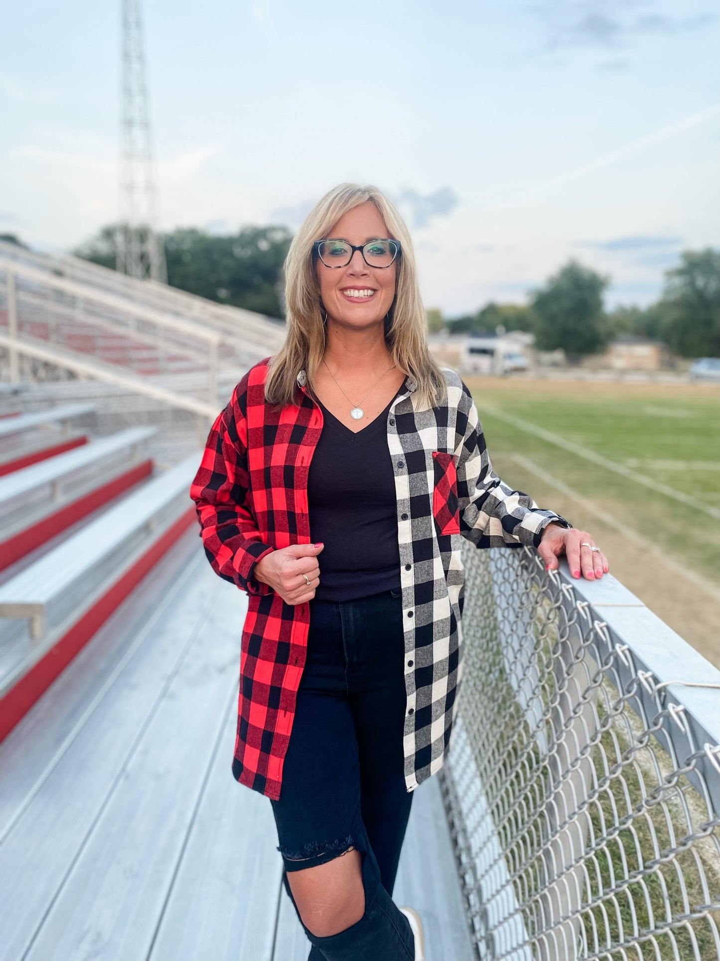 Game Day Ready Color Block Plaid