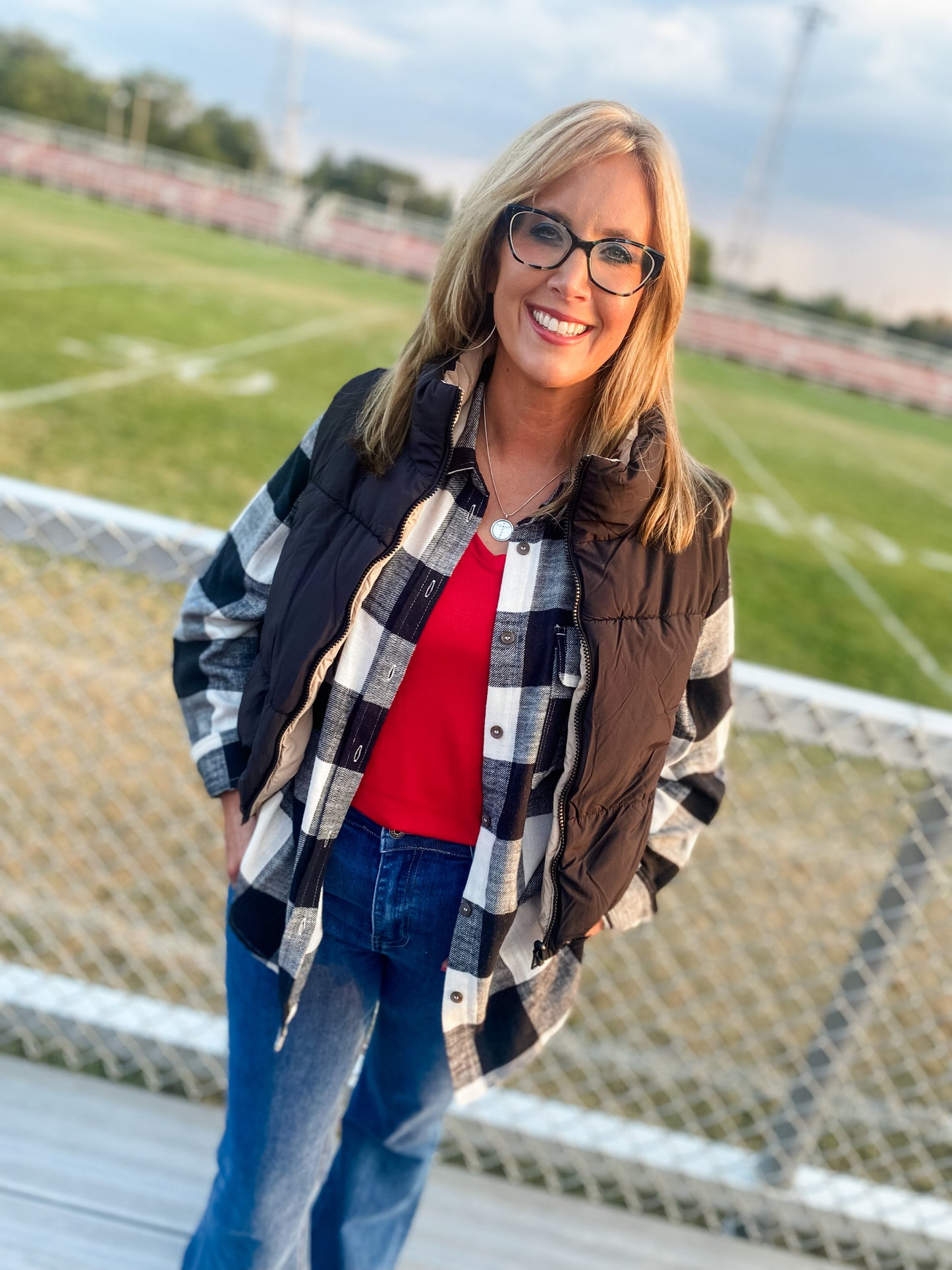Team Spirit Black Checkered Flannel
