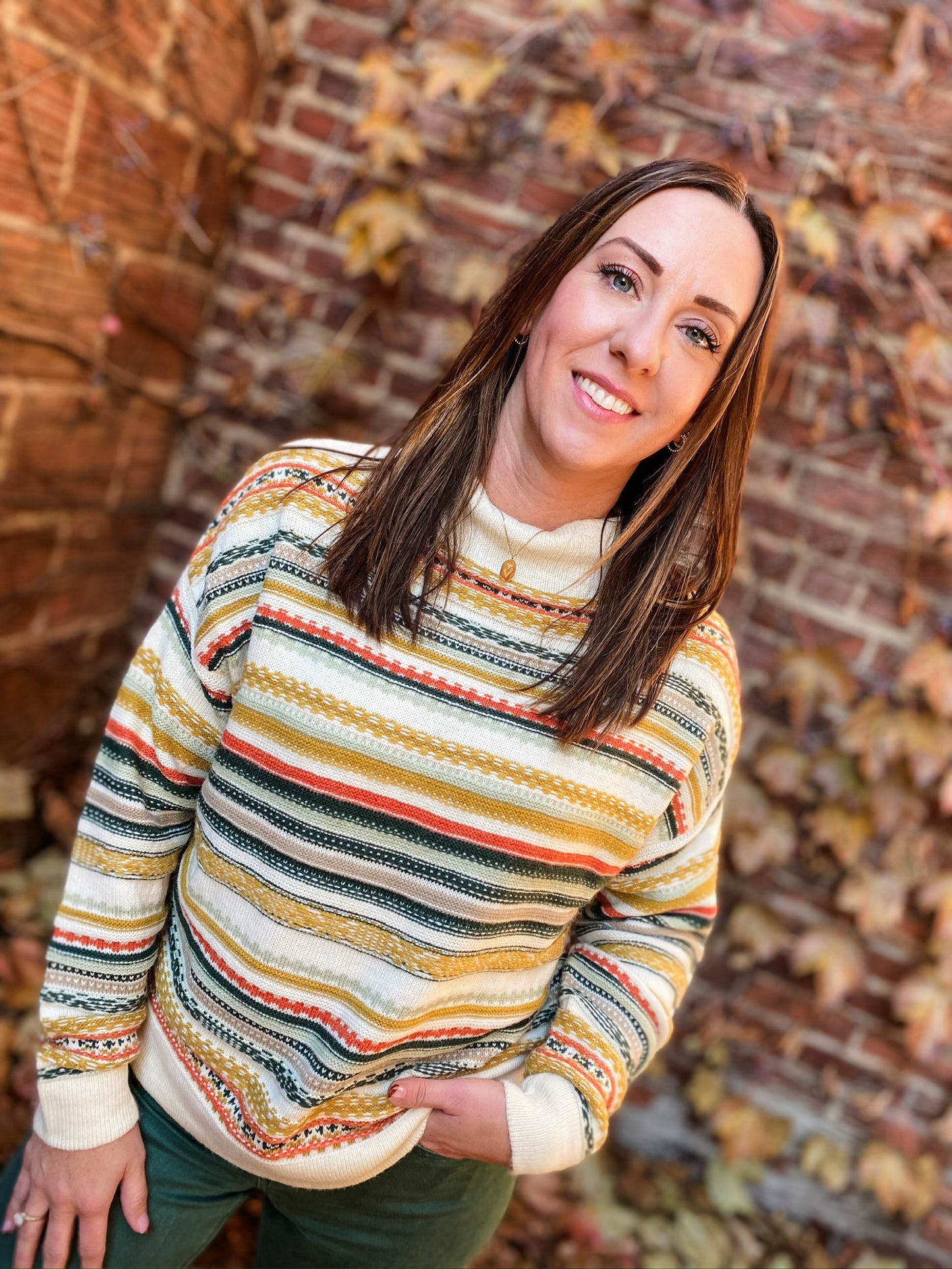 Harvest Fest Mustard Stripe Sweater