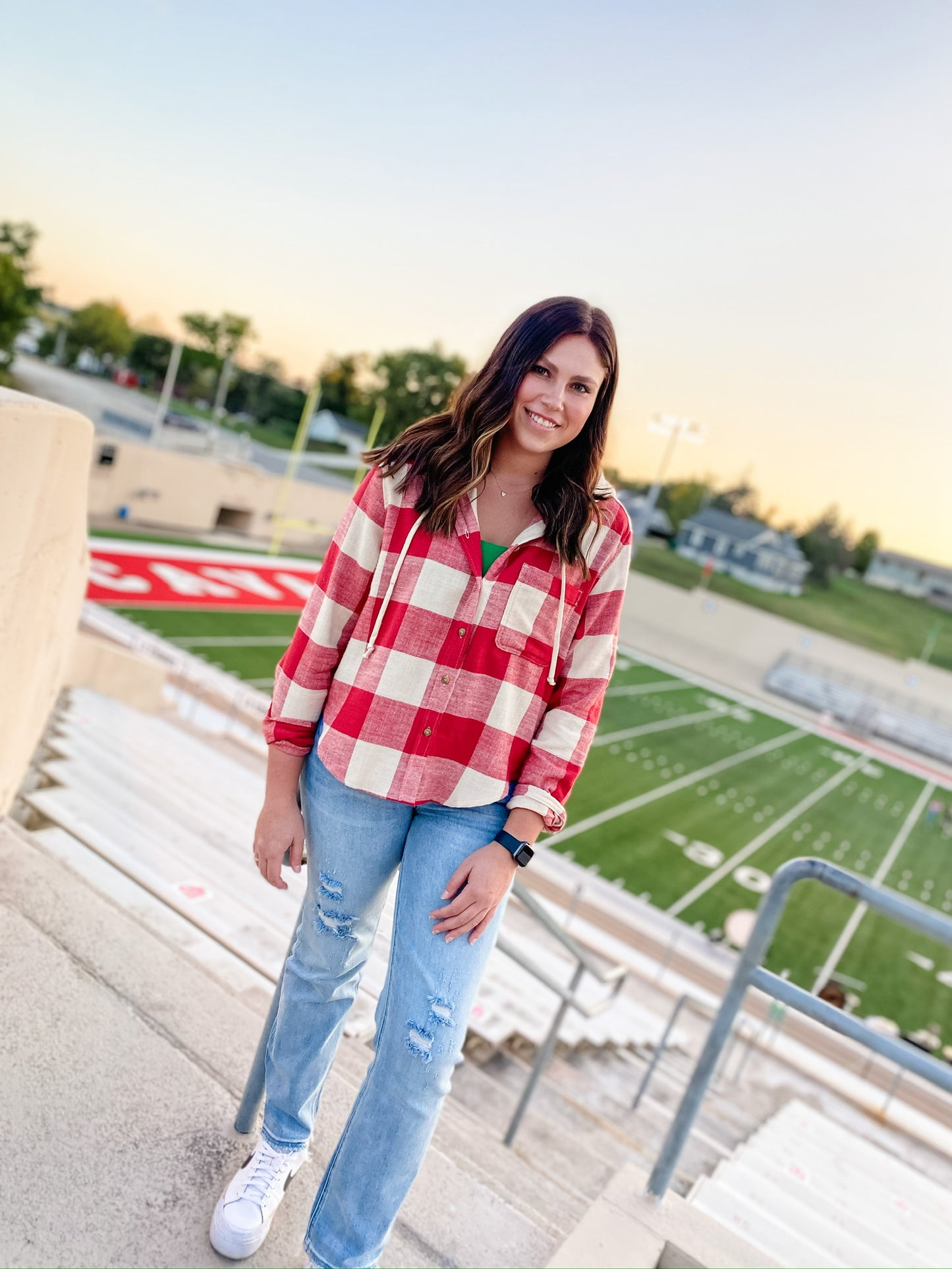 Homecoming Red Hooded Flannel