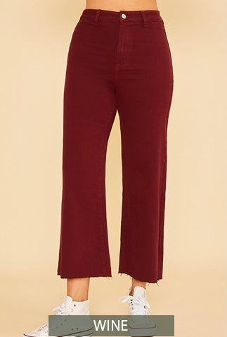 Wine Wide Leg Denim