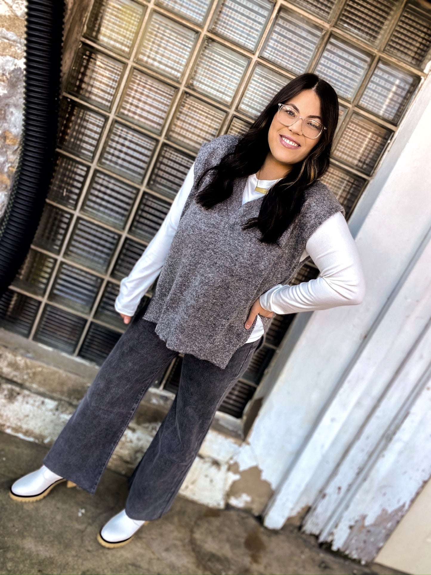 Always There Grey Knit Vest