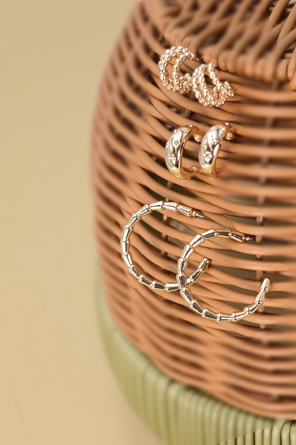 Rhinestone Mini Hoop Trio