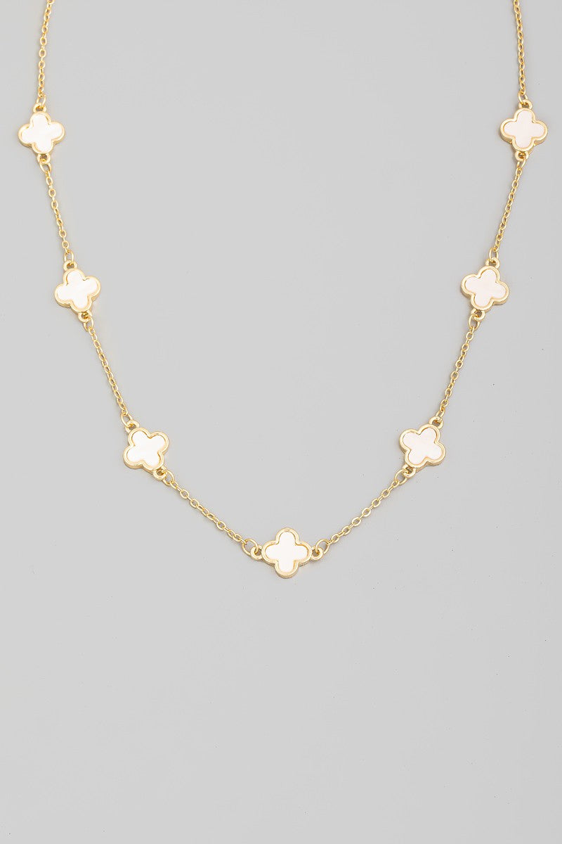 Gold Clover Station Necklace