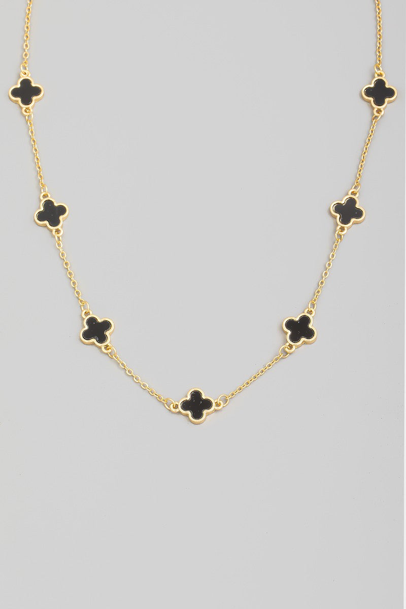 Gold Clover Station Necklace