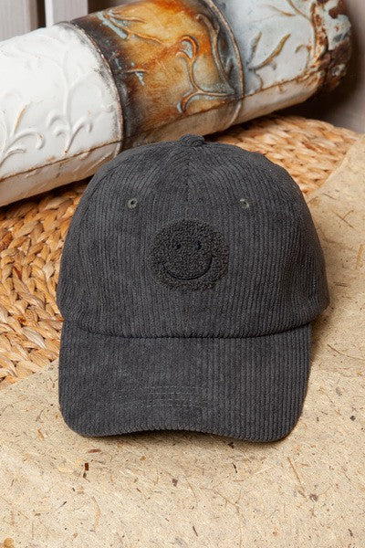 Smile Corduroy Baseball Hat