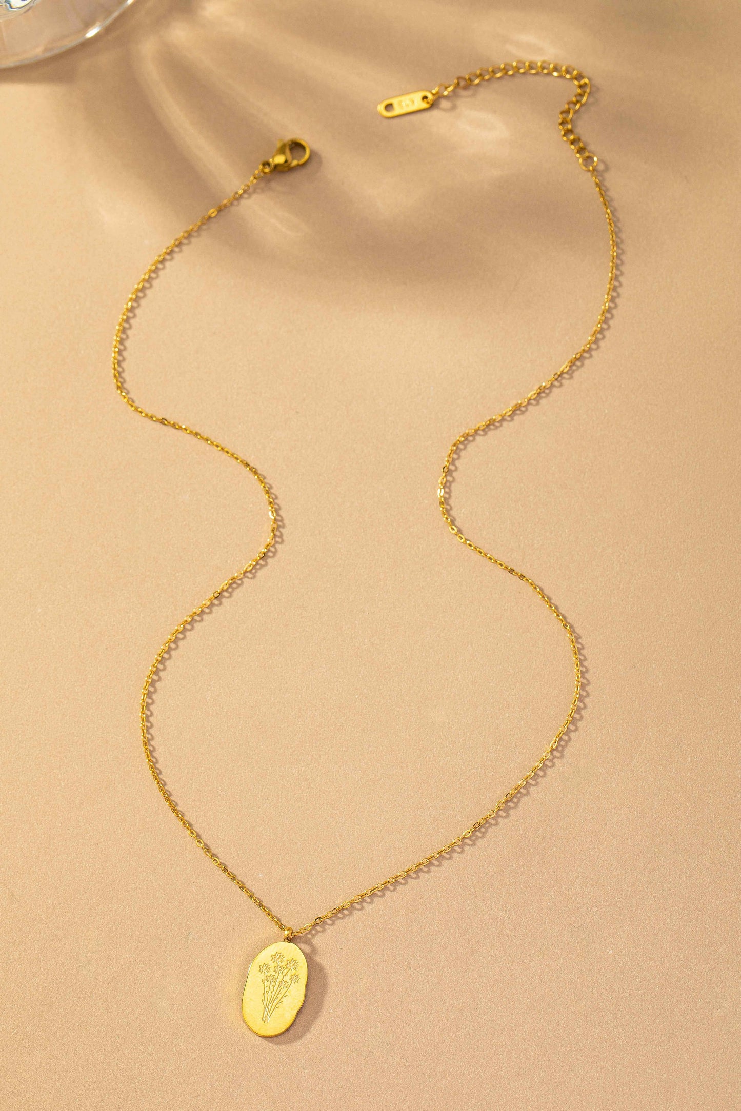 Birth Month Flower Pendant Necklace