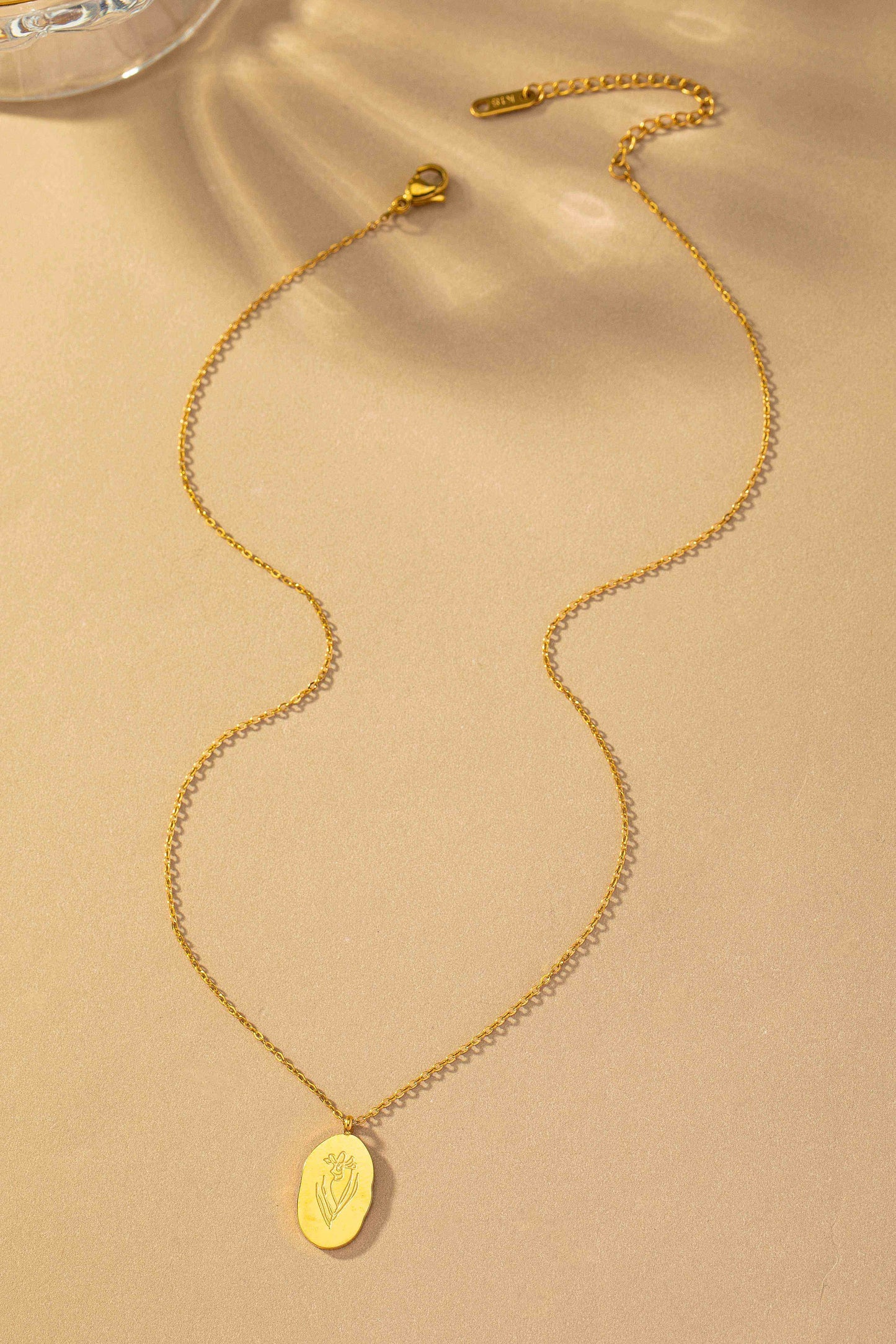 Birth Month Flower Pendant Necklace