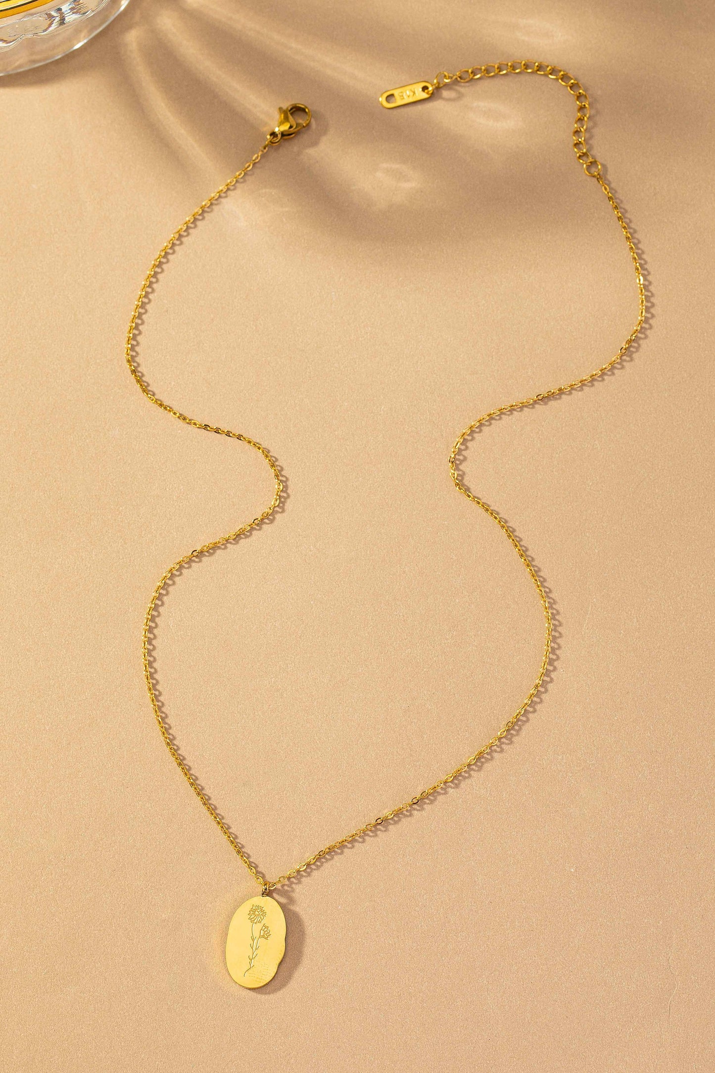 Birth Month Flower Pendant Necklace