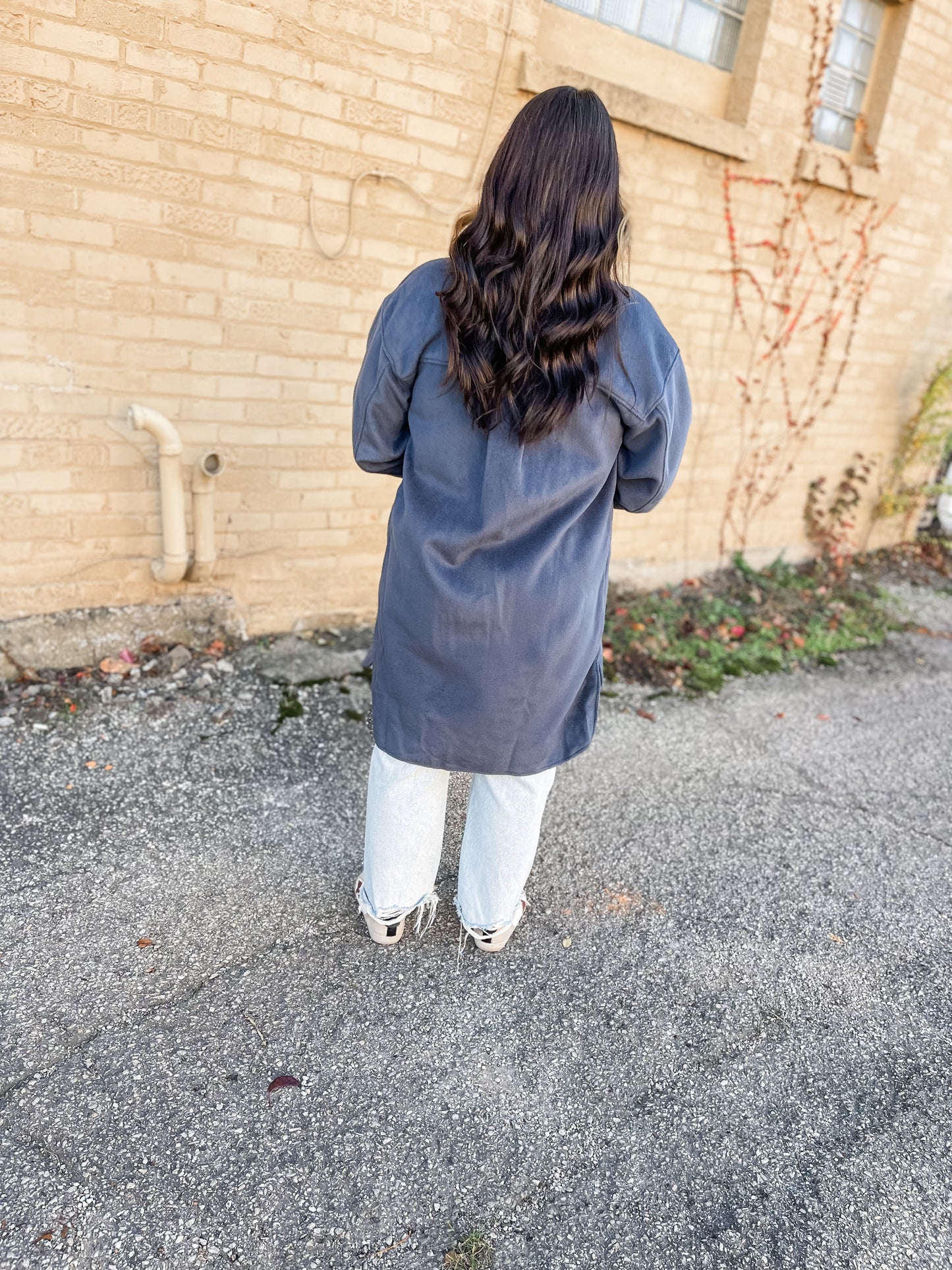 Harvest Wishes Slate Blue Shacket