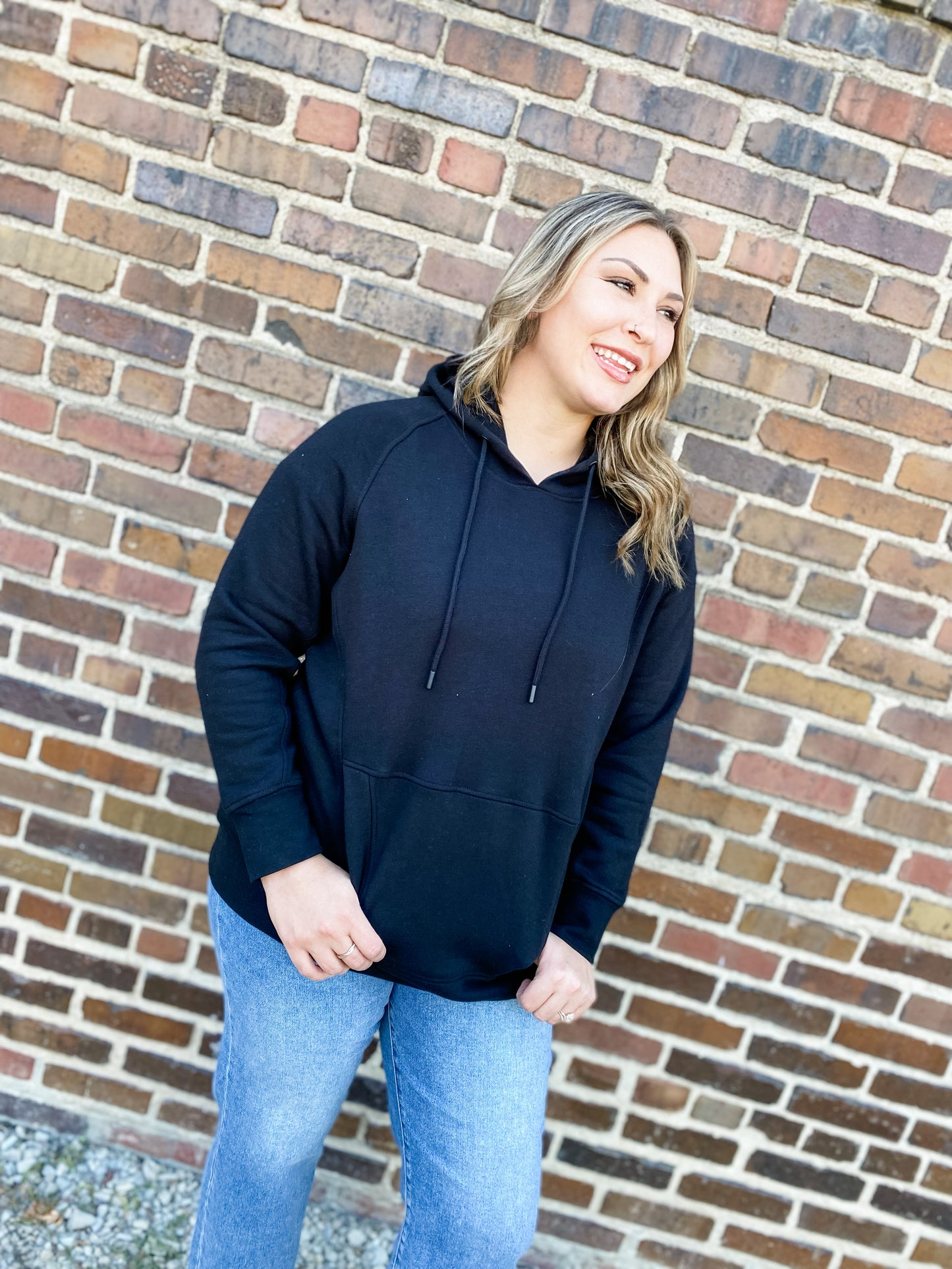 Night Game Ready Curvy Black Hoodie