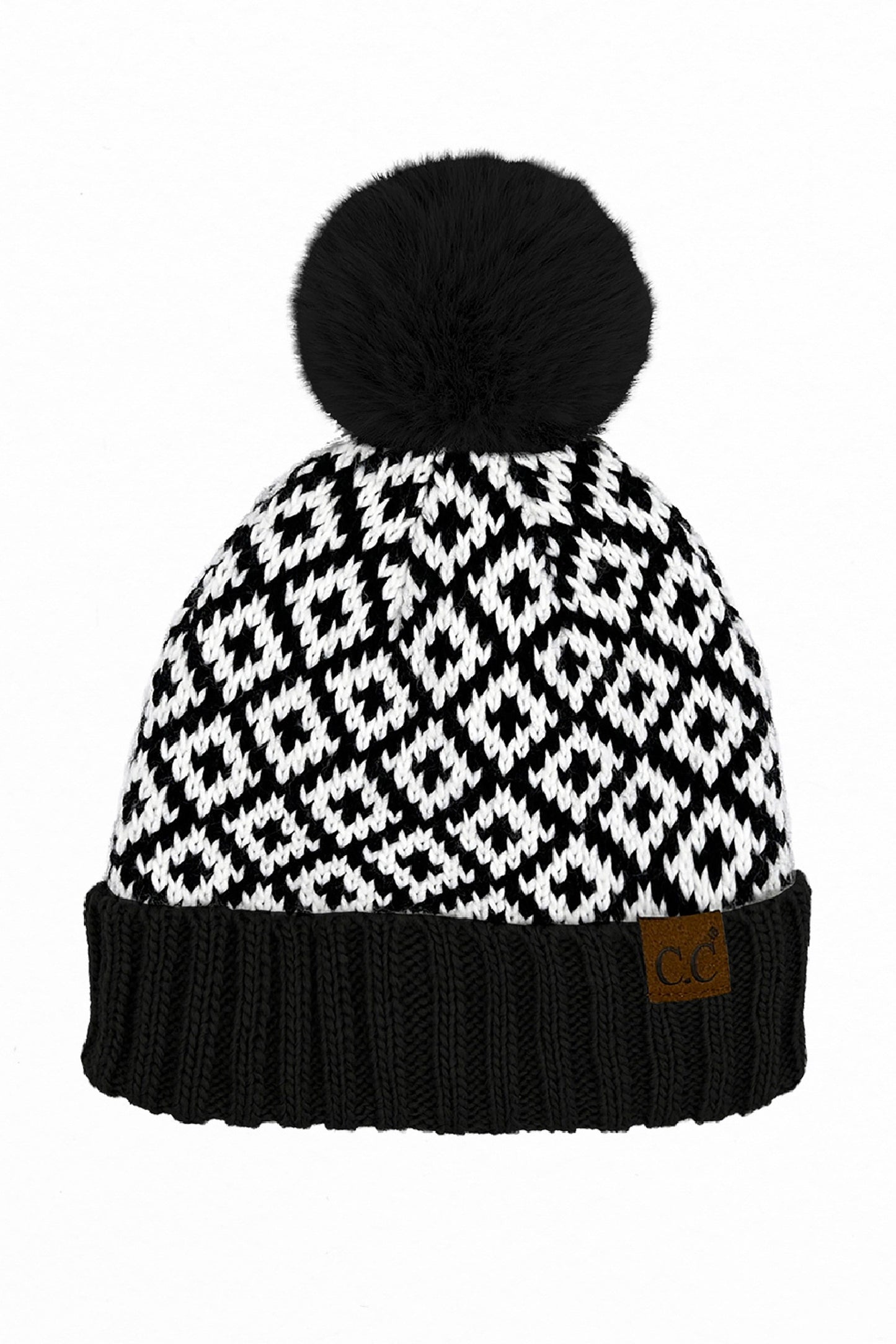 CC Diamond Fur Pom Beanie