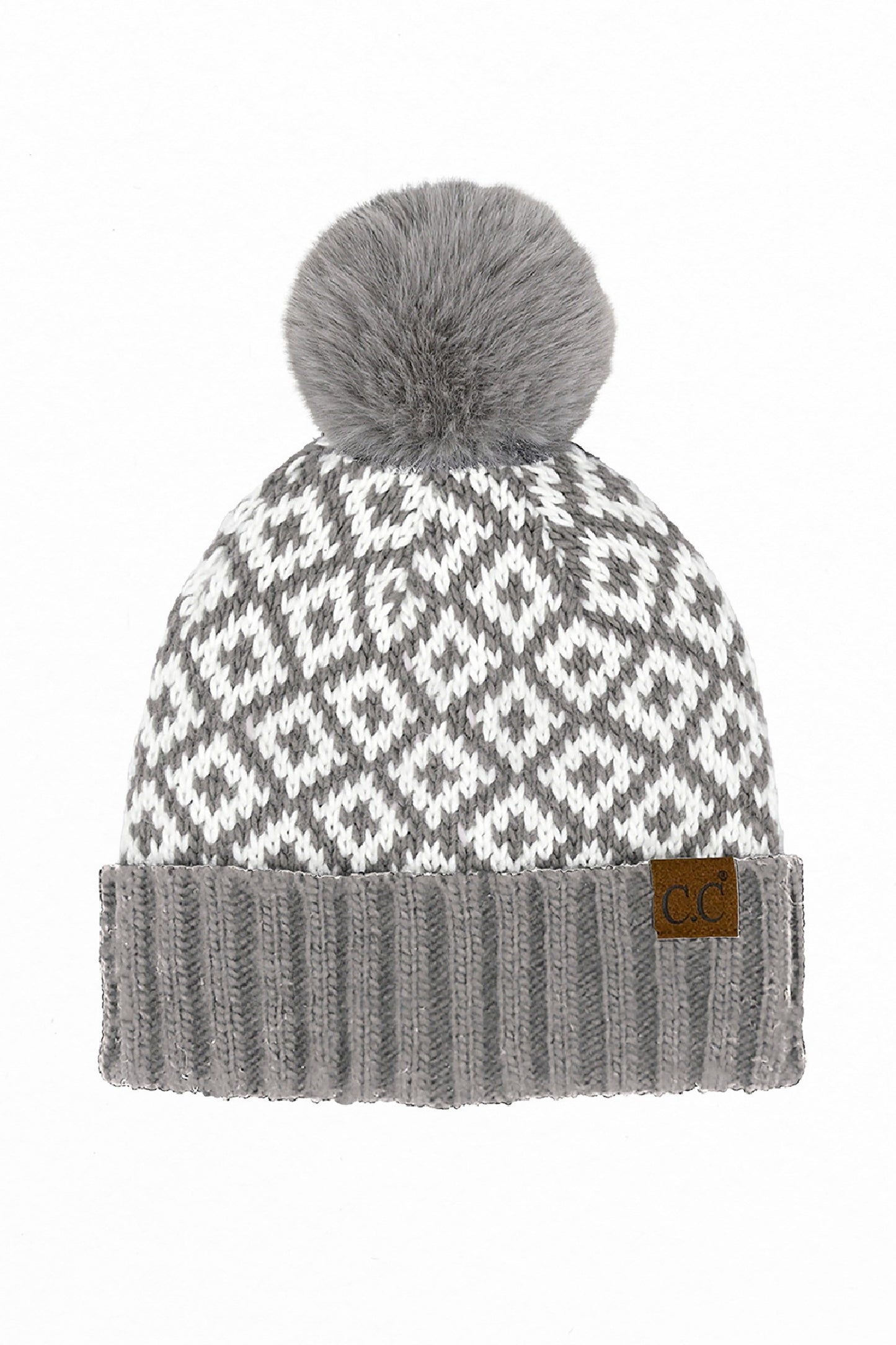 CC Diamond Fur Pom Beanie