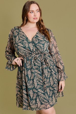 Autumn Serenade Hunter Green Curvy Dress - Modern Creek Boutique