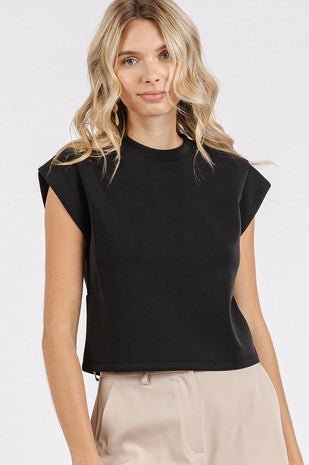 Black Cap Sleeve Lightweight Top - Modern Creek Boutique