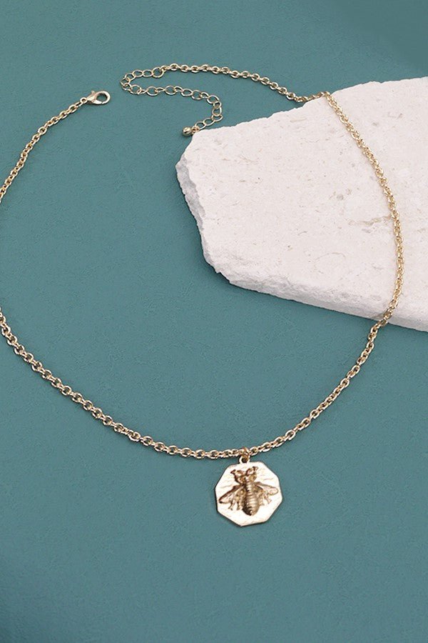 Bubble Bee Charm Gold Necklace - Modern Creek Boutique
