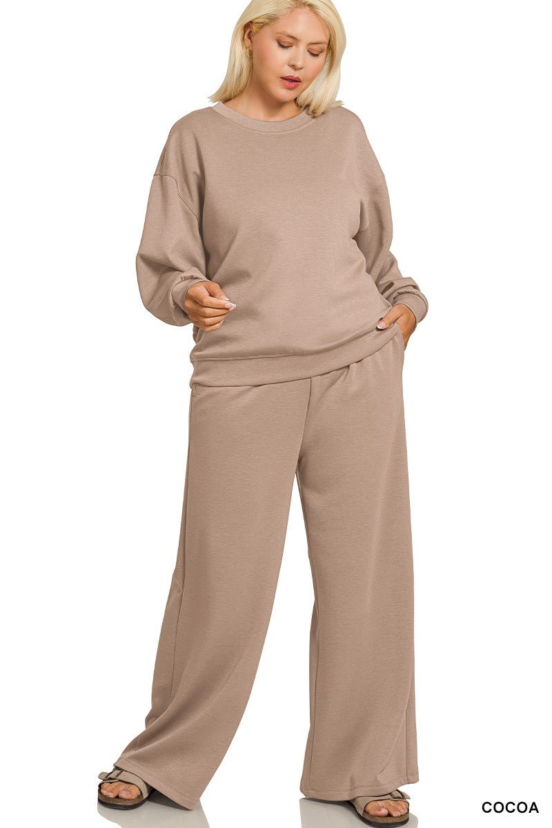 Cocoa Plus Scuba Crewneck Lounge Set - Modern Creek Boutique