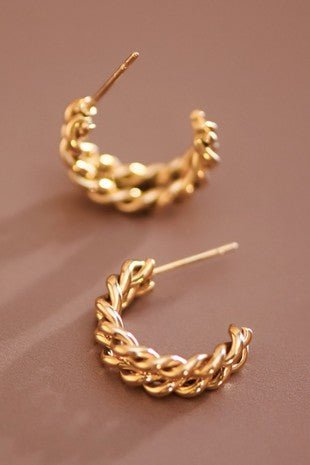 Gold Braided Hoop Earring - Modern Creek Boutique