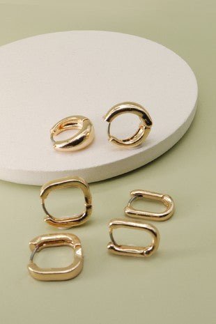 Gold Mini Trio Hoop Earring Set - Modern Creek Boutique