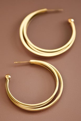 Gold Tripple Hoop Earring - Modern Creek Boutique