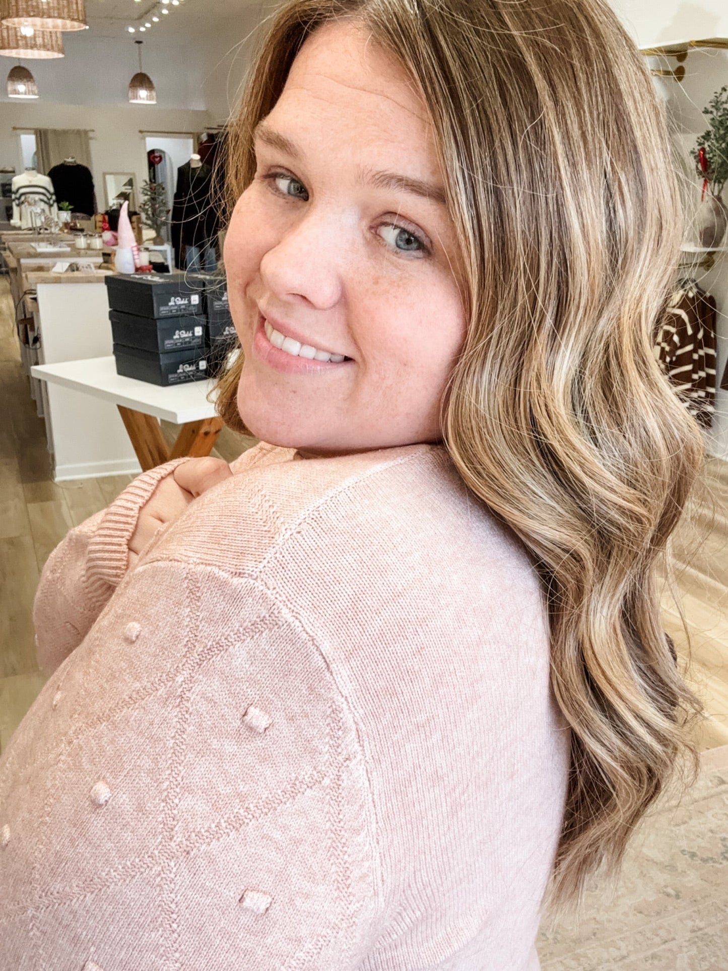 I’m Here Now Blush Sweater - Modern Creek Boutique