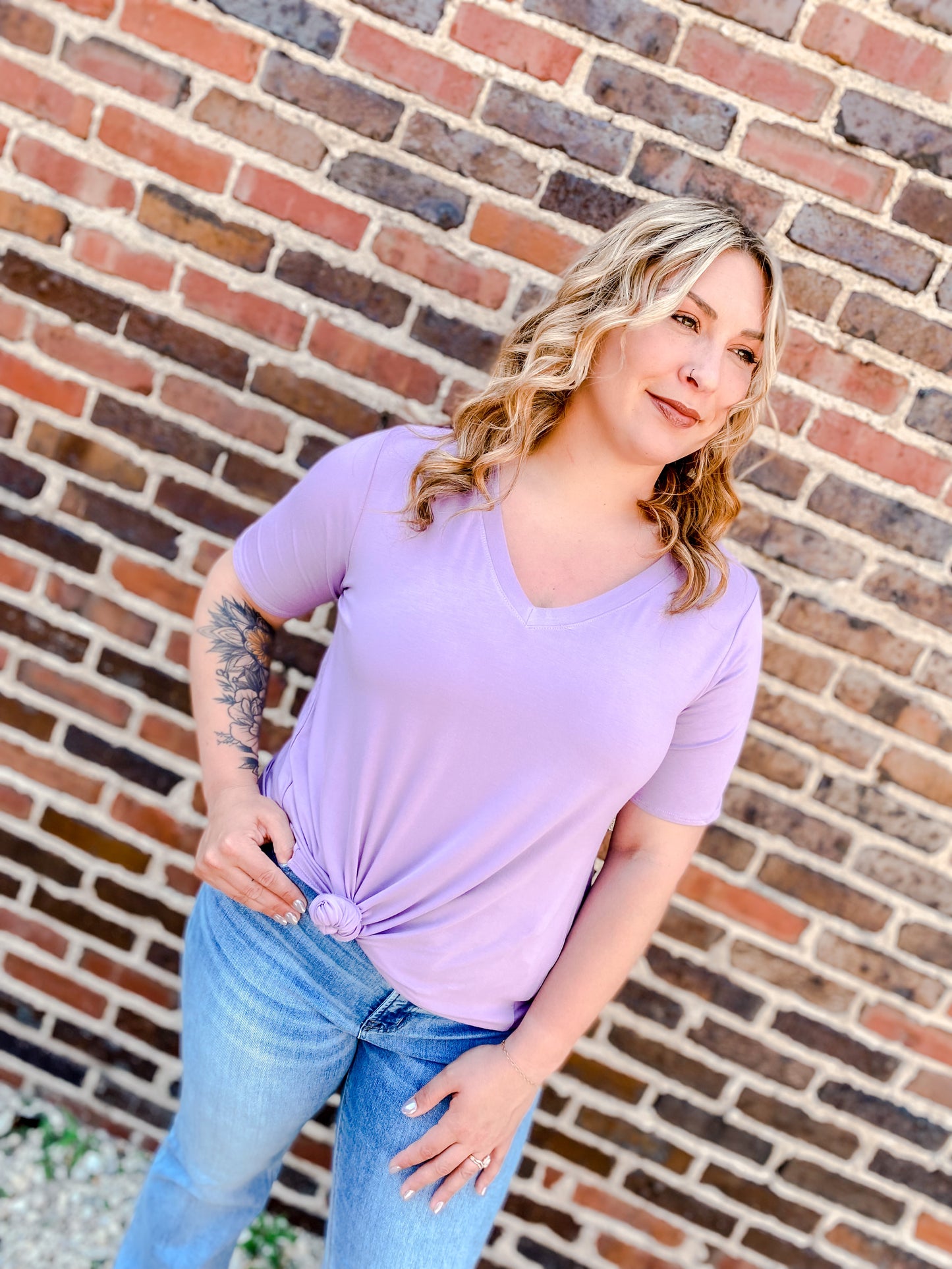 Everyday Basic Curvy Lilac Tee