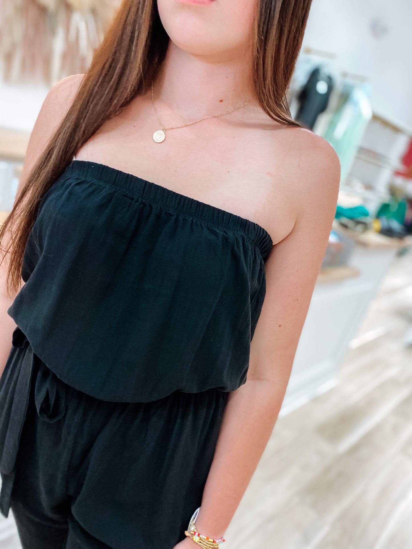 Free Ride Black Sleeveless Jumpsuit