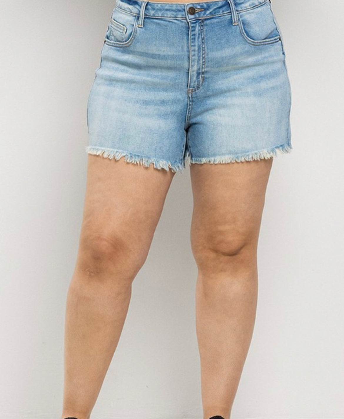Medium Wash Plus Denim Shorts