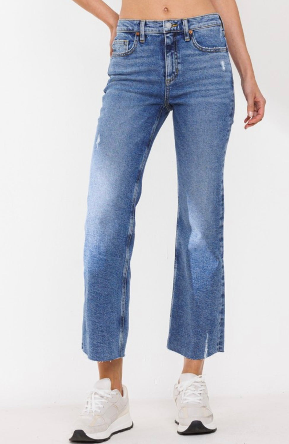 SneakPeek High Rise Slim Bootcut Cropped Denim