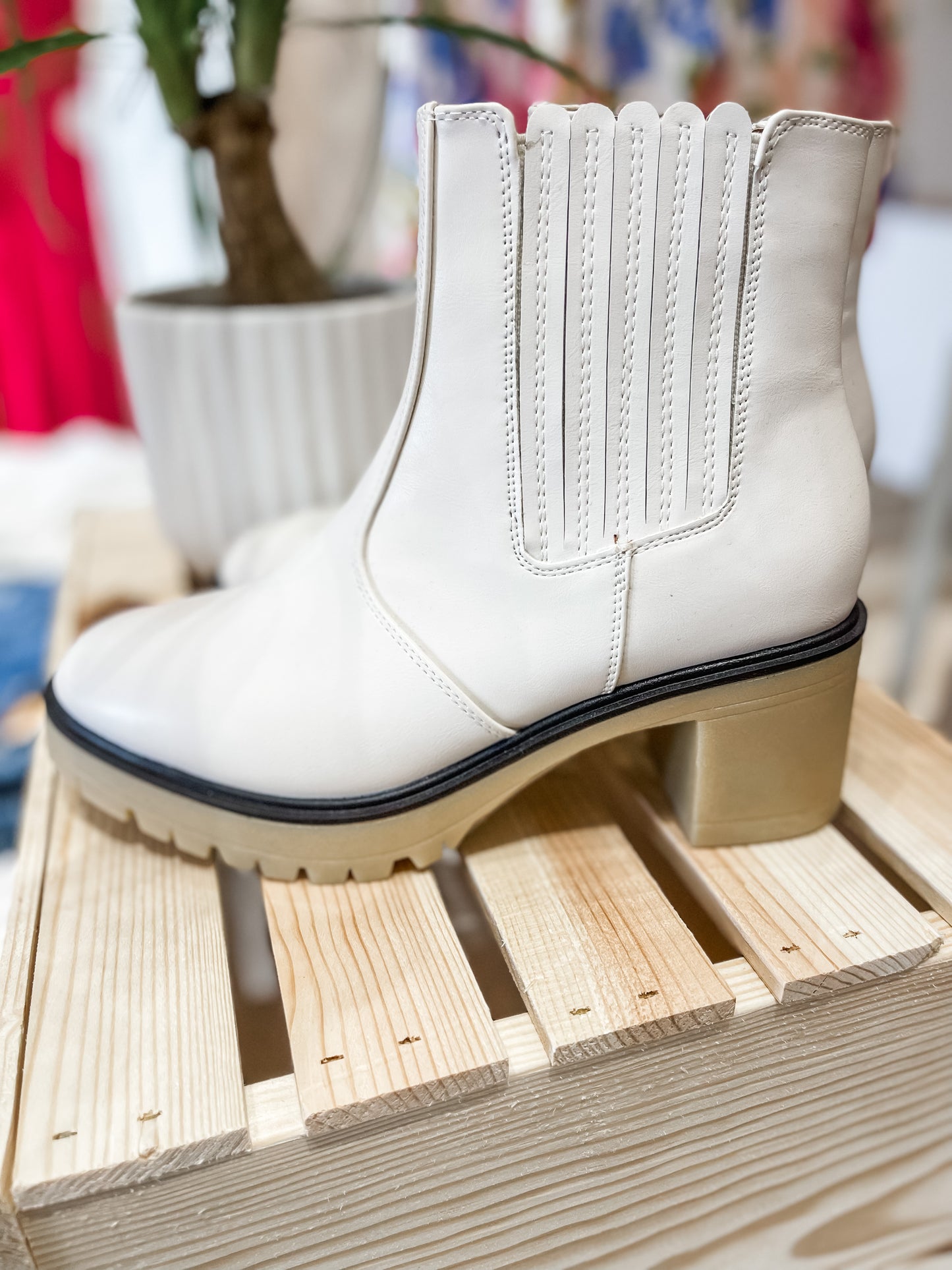 Just My Type Off White Bootie