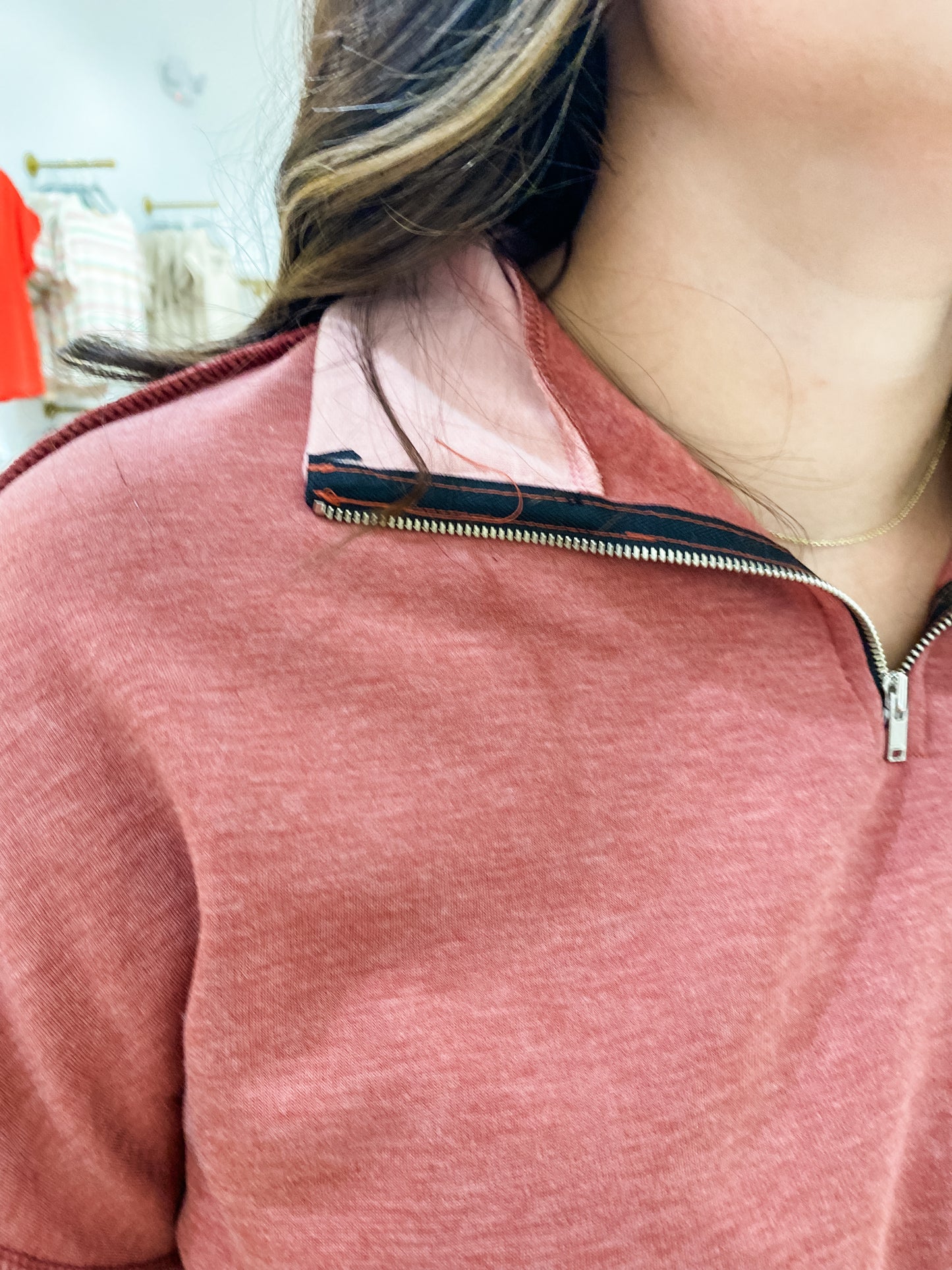 Callie Color Block Marsala Sweatshirt