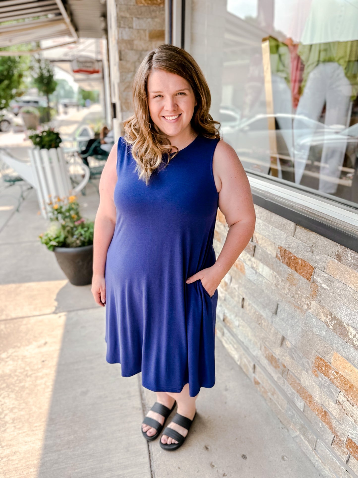 U.S.A. Babe Curvy Navy Dress