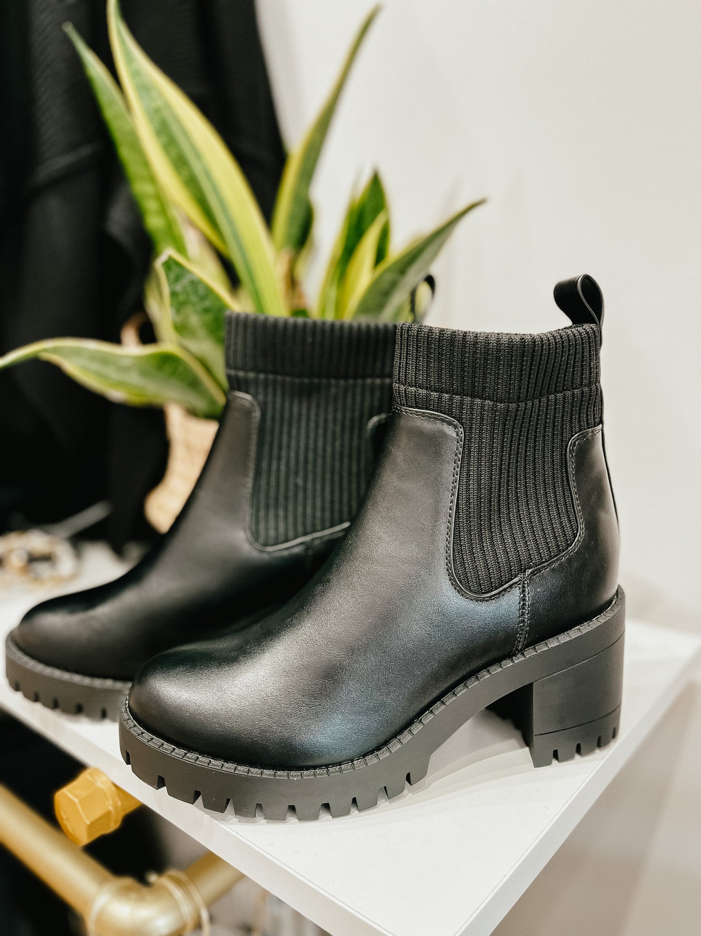 Bianca Black Sweater Chelsea Boot