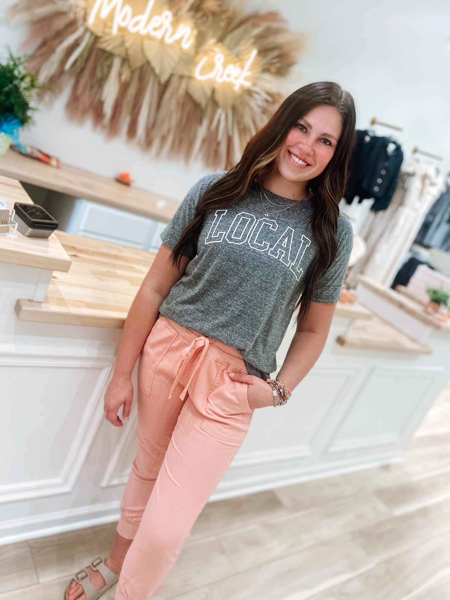 Local Puff Print Grey Triblend Graphic Tee