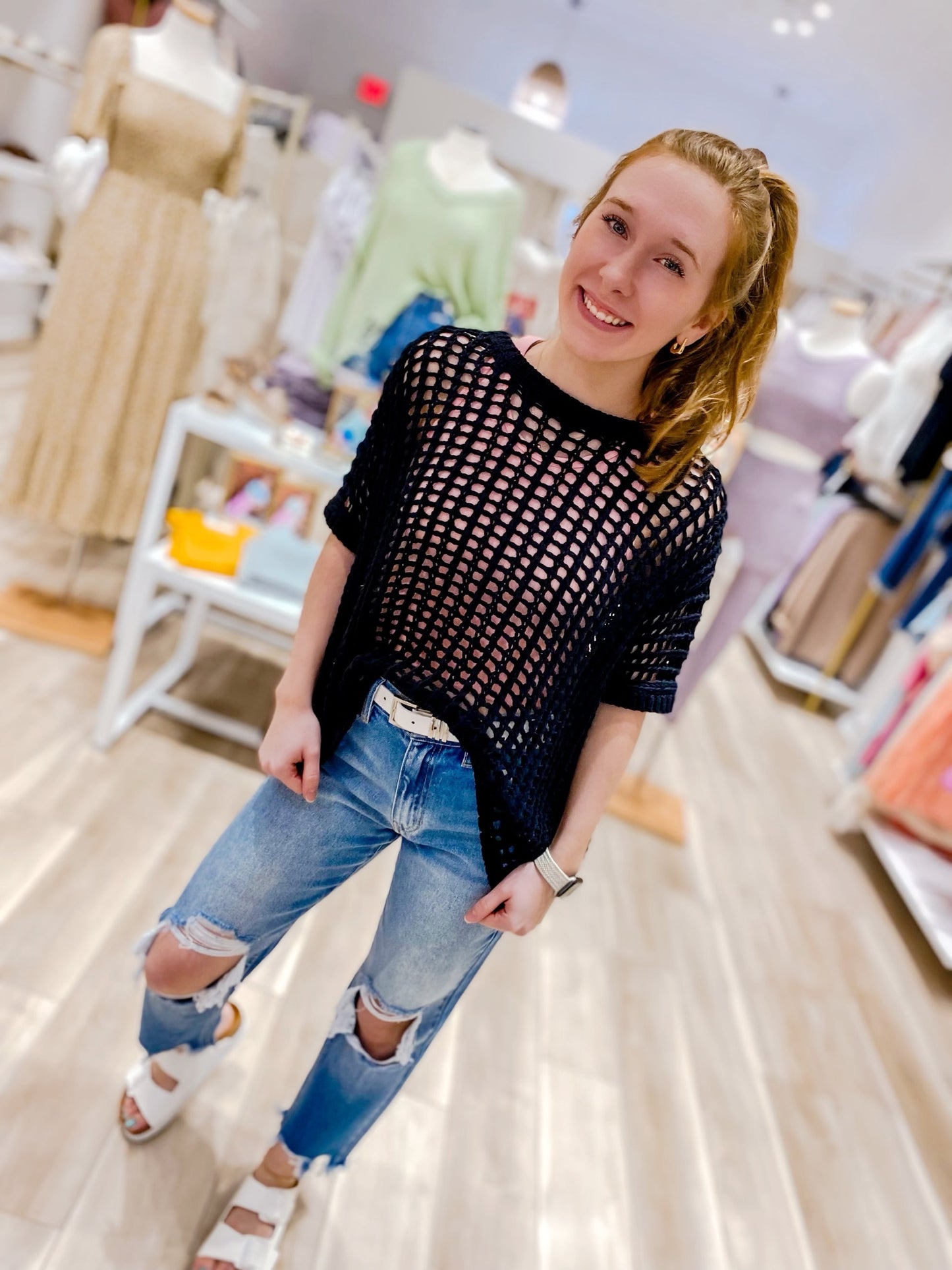 The Raven Short Sleeve Crochet Top