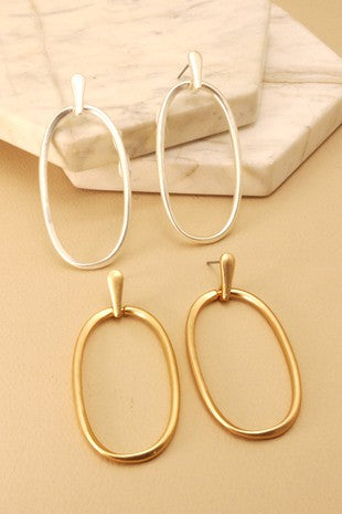 Large Oval Drop Earrings