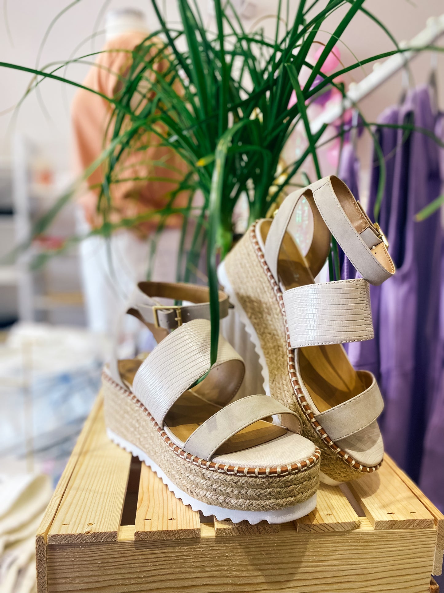 The Alex Platform Wedge Bone Sandal