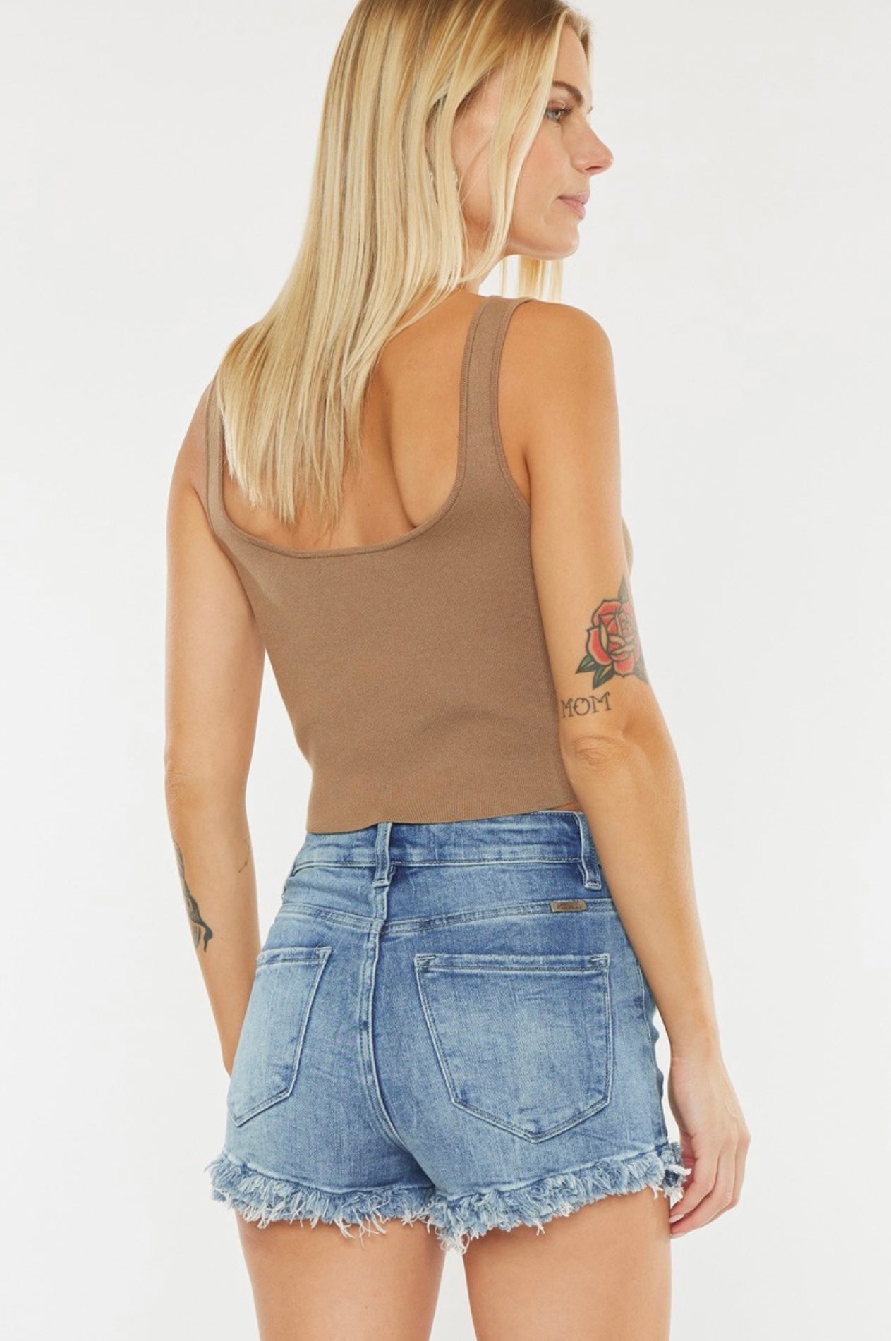 Kancan High Rise Fray Hem Shorts
