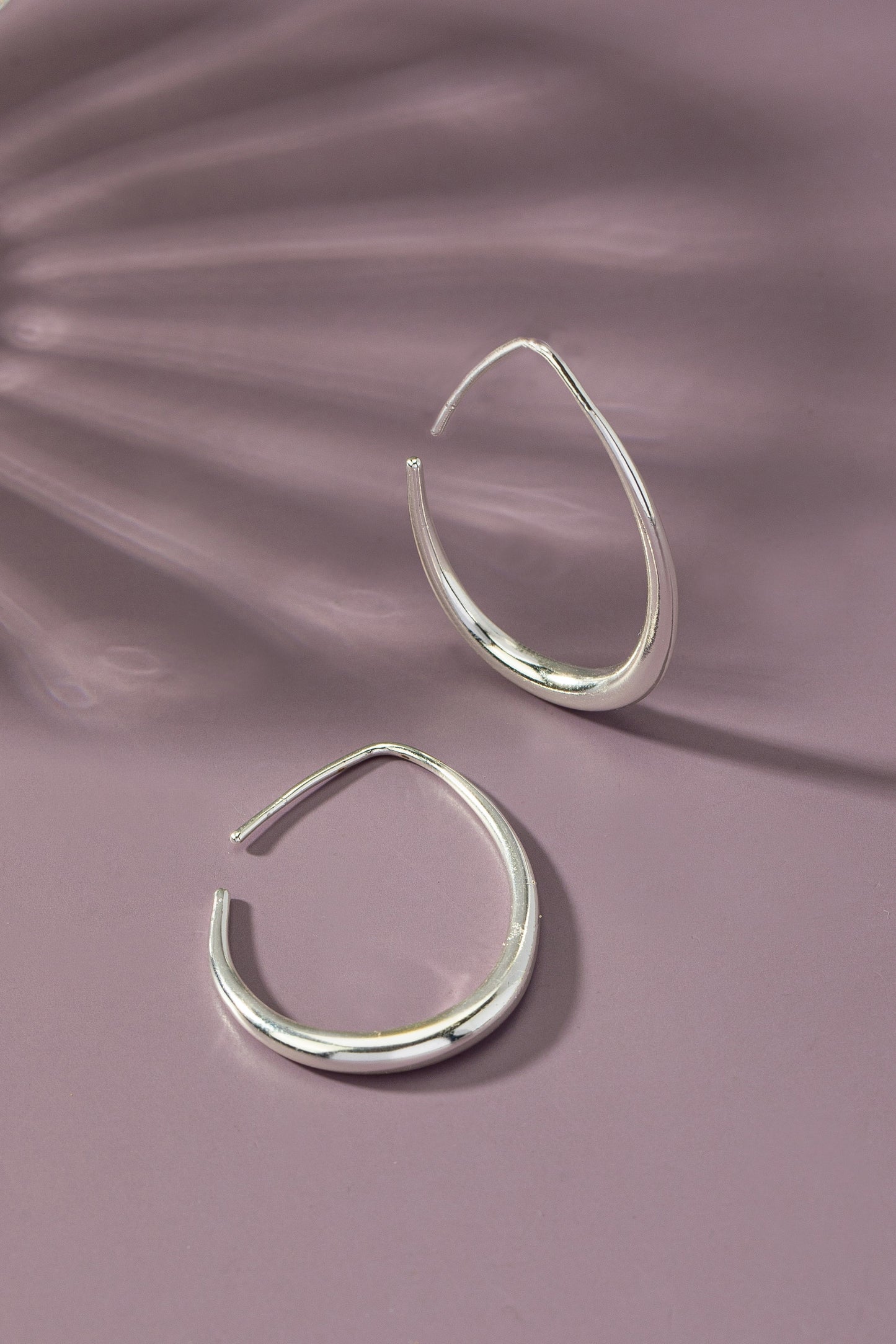 Puffy Oval Hoop Earrings