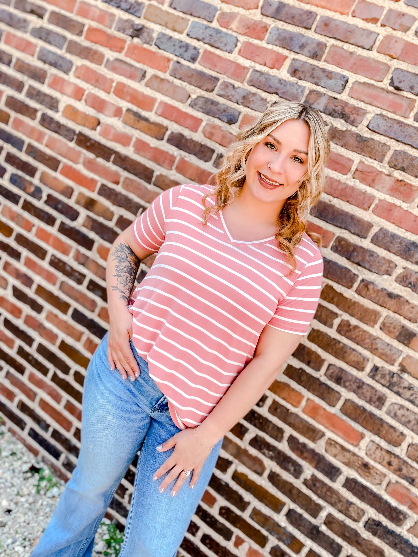 Everyday Basic Curvy Rose Tee
