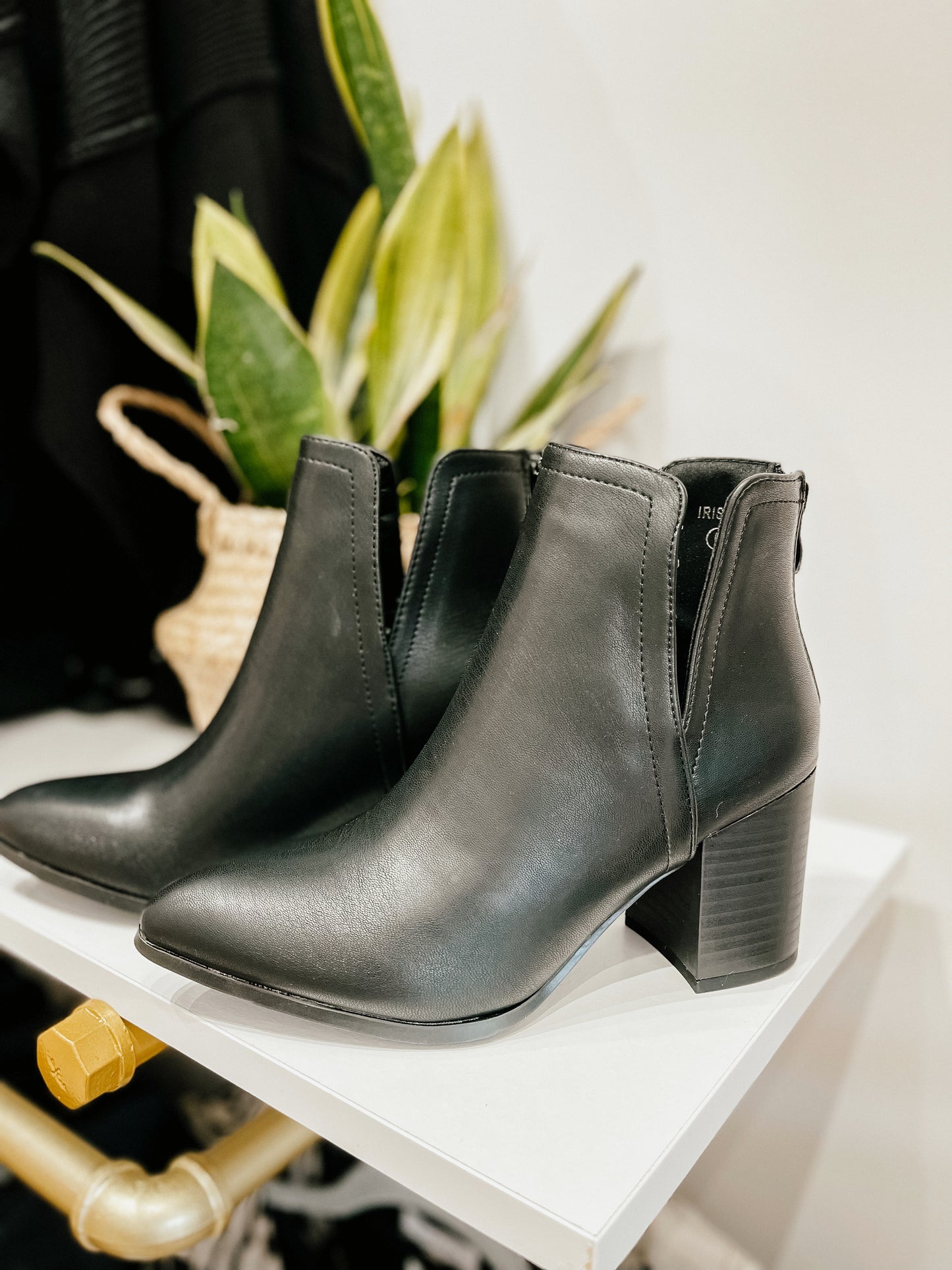 Iris Black Heeled Bootie