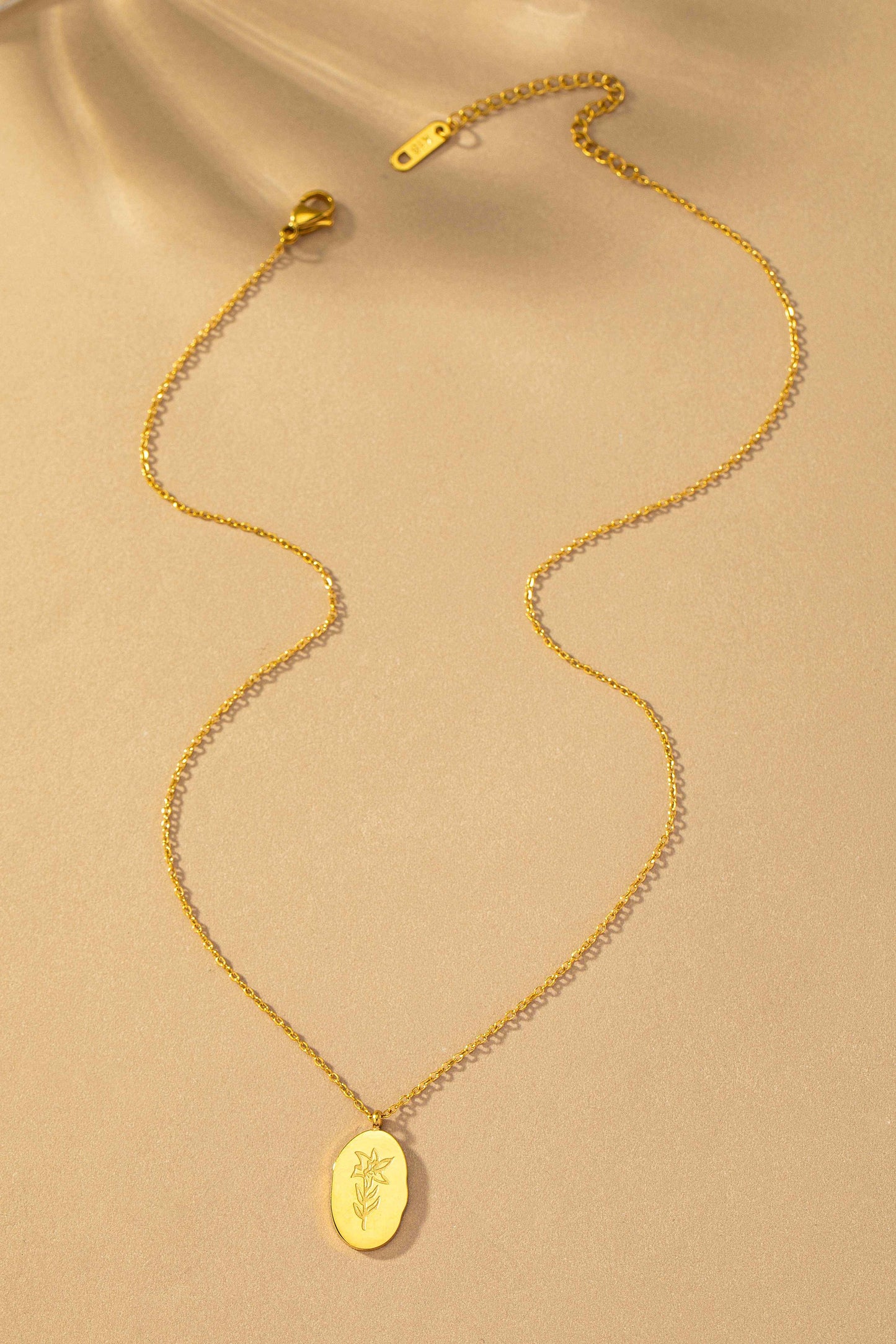 Birth Month Flower Pendant Necklace