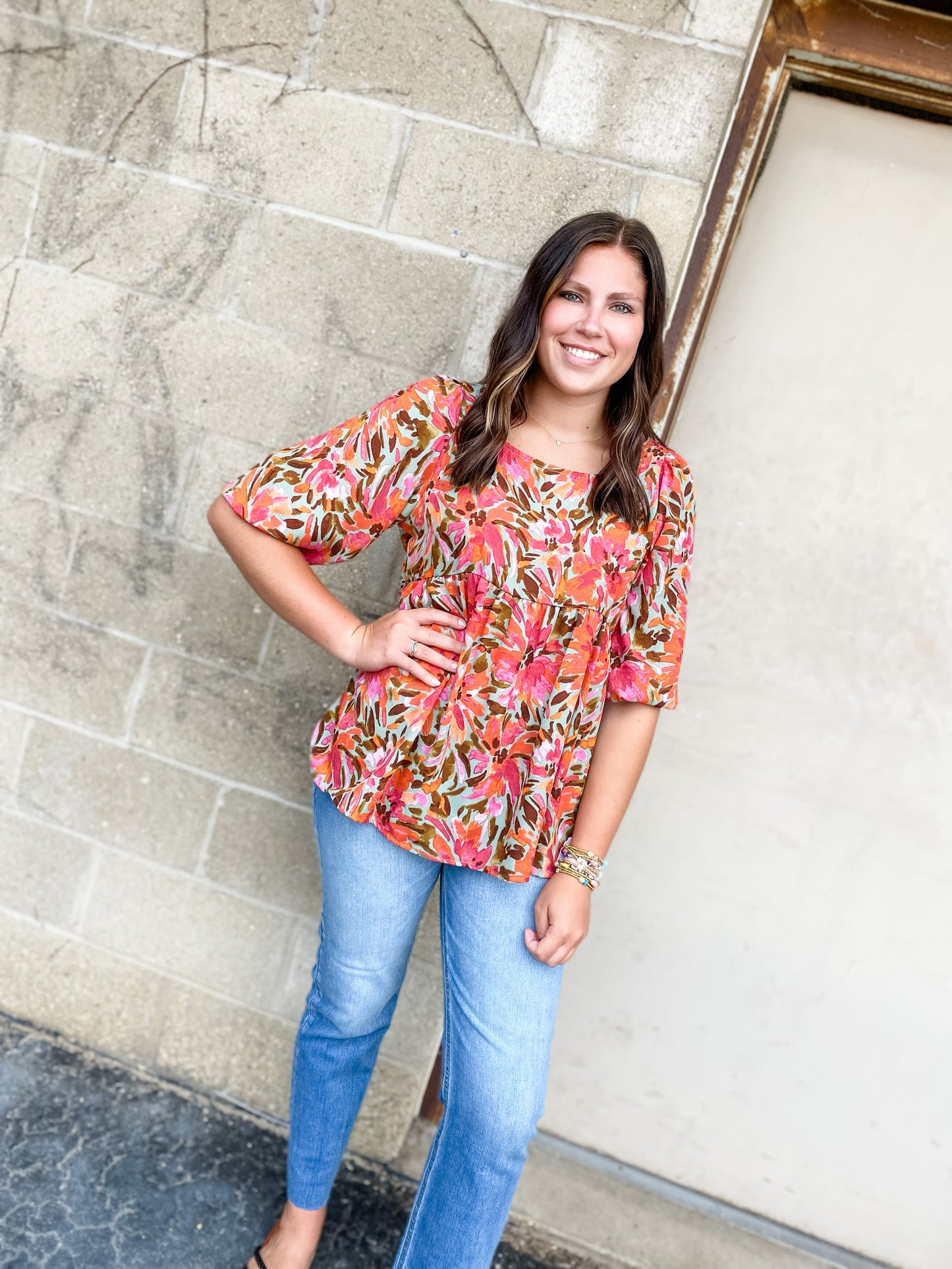 Francesca Floral Peplum Blouse