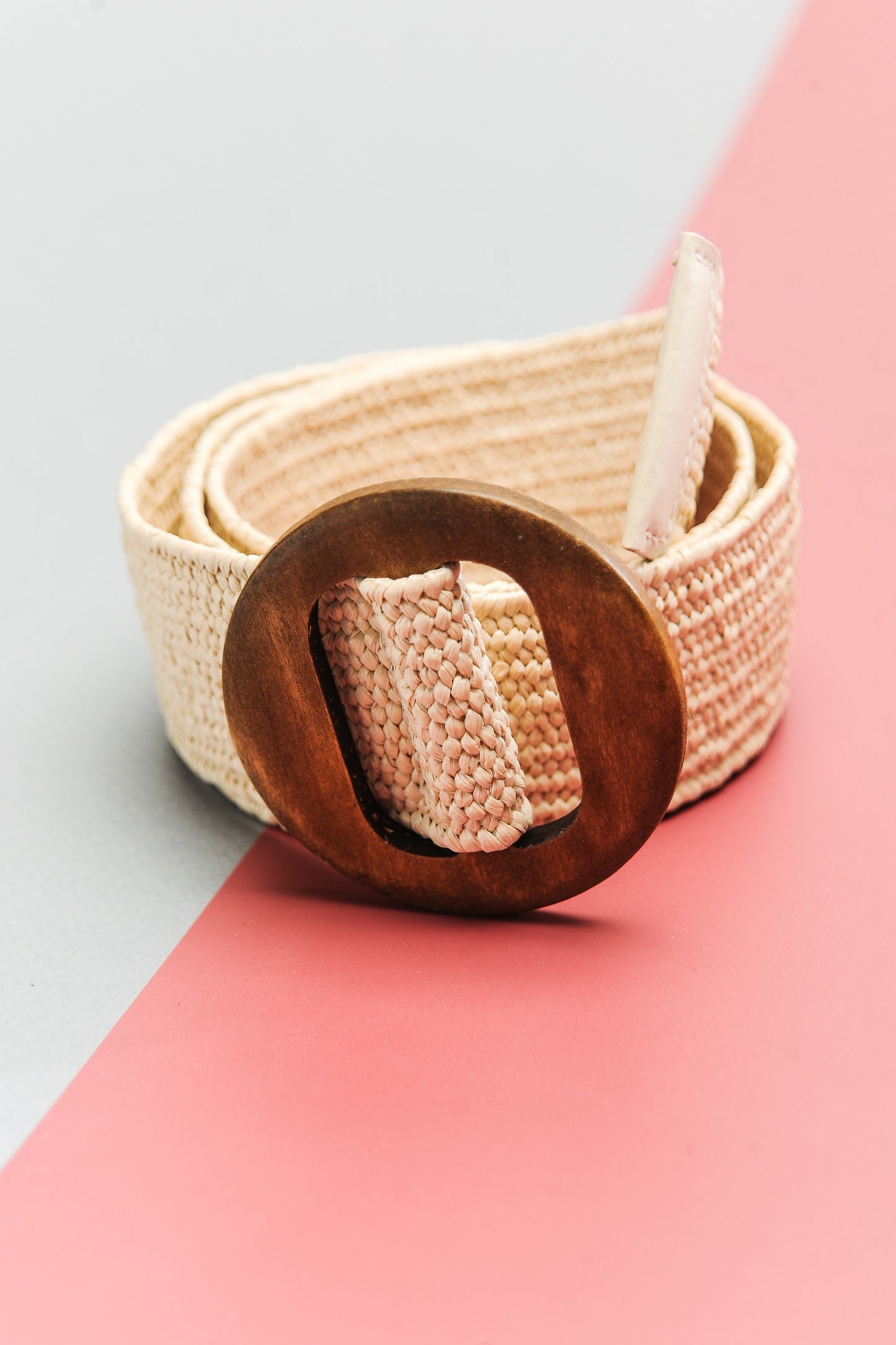 Rattan Wooden Buckle Belt